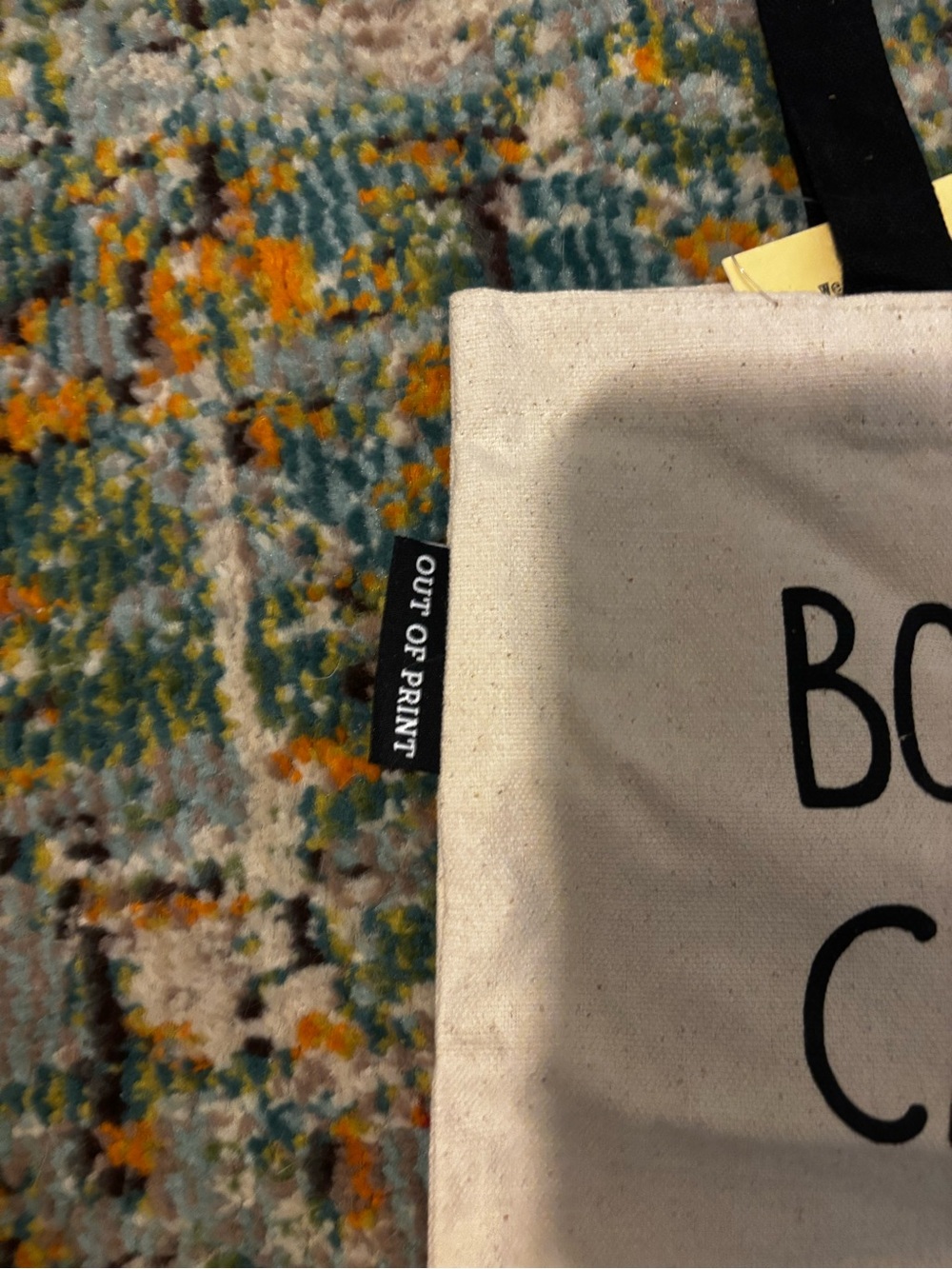 NWT Out of Print Natural Canvas Tote with Black Accents - Picture 2 of 7